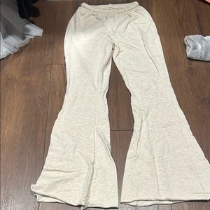 Aerie Cream Wide Leg Pants